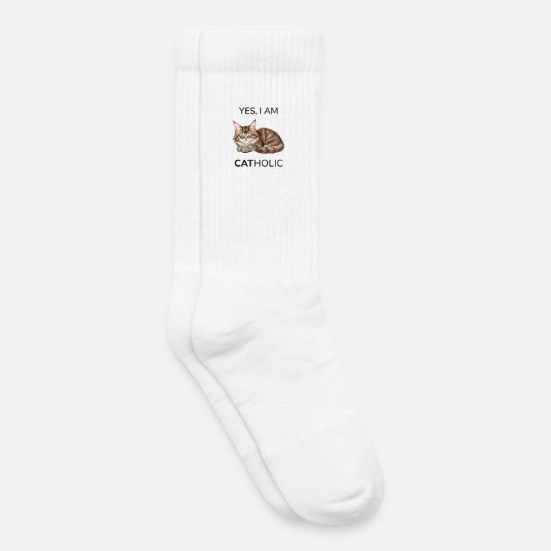 Ja, ich bin katholisch - Kinder Tennissocken - Weiß
