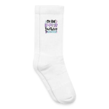 Je suis le frère d’anniversaire de K Pop - Chaussettes de tennis bio enfant - blanc - Droite