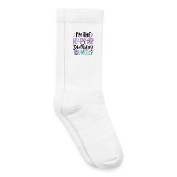 Je suis l’oncle d’anniversaire de K Pop - Chaussettes de tennis bio enfant - blanc - Droite