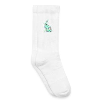 Aquarelle de Pâques du Lapin - Chaussettes de tennis bio enfant - blanc - Droite