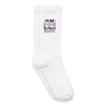 Je suis la sœur d’anniversaire de K Pop - Chaussettes de tennis bio enfant - blanc - Droite