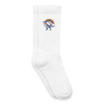 Chemise de dinosaure licorne chihuahua - Chaussettes de tennis bio enfant - blanc - Droite