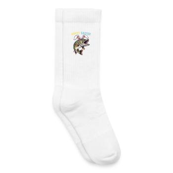 Easter fish pike with rabbit ears - Kids Tennis Socks - white - Right