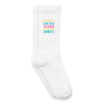 Le yoga : étirement, ça n’a pas besoin d’être assez drôle, le yoga - Chaussettes de tennis bio enfant - blanc - Droite