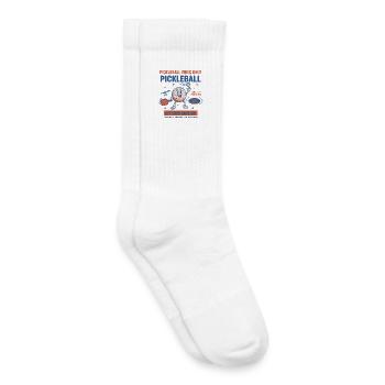 Joueur drôle de pickleball uniquement avec des vibes de pickleball - Chaussettes de tennis bio enfant - blanc - Droite
