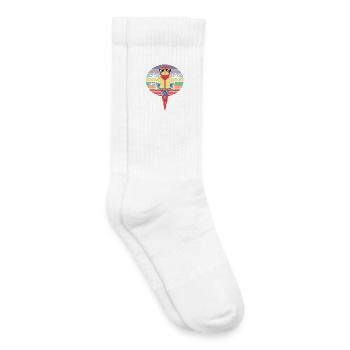 Cooler Papagei Retro Sommer Palmen - Kinder Tennissocken - Weiß - Rechts