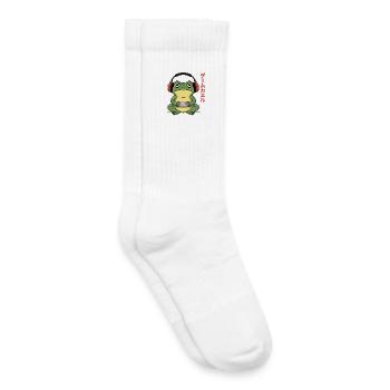 Gaming, Video Gamer, Zocker, Frosch & Japanisch - Kinder Tennissocken - Weiß - Rechts