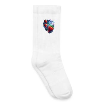 Kosmische Erdbeeren im Sternenlicht - Kinder Tennissocken - Weiß - Rechts