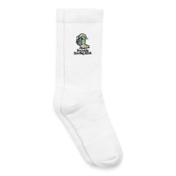 Chenille de lecture avec des lunettes - Chaussettes de tennis bio enfant - blanc - Droite