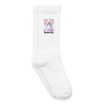 Je suis la fille d’anniversaire de K Pop - Chaussettes de tennis bio enfant - blanc - Droite