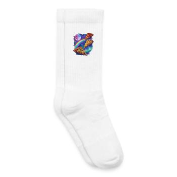 Pizza arc-en-ciel cosmique - Chaussettes de tennis bio enfant - blanc - Droite