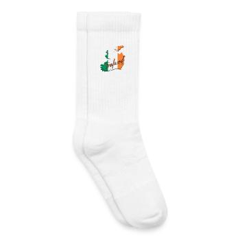 Map with the flag of Ireland, I love Ireland - Kids Tennis Socks - white - Right