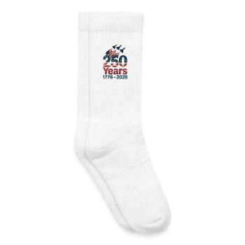 USA 250 1776-2026 Years Banner with Stars - Kids Tennis Socks - white - Right