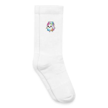 Carton de lait coloré Kawaii - Chaussettes de tennis bio enfant - blanc - Droite