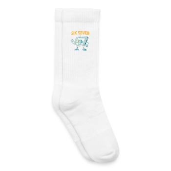 Six Seven 67 Italian Brainrot Roboter Meme Humor - Kinder Tennissocken - Weiß - Rechts