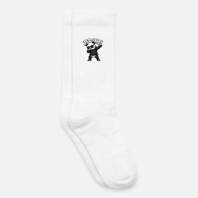 Bruh Panda Dabbing Cool Panda Bär Lustig - Kinder Tennissocken - Weiß