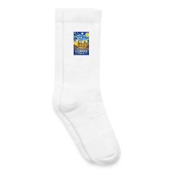 Liverpool England Skyline im Van-Gogh-Stil - Kinder Tennissocken - Weiß - Rechts