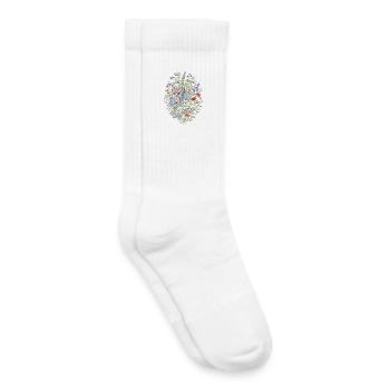 Fleurs sauvages Fleurs Fleurs Jardin botanique naturel - Chaussettes de tennis bio enfant - blanc - Droite
