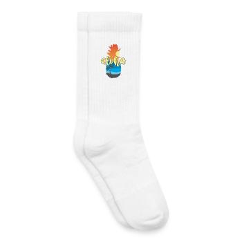 Aloha Sunset Pineapple – Ambiances de la plage d’Hawaï - Chaussettes de tennis bio enfant - blanc - Droite