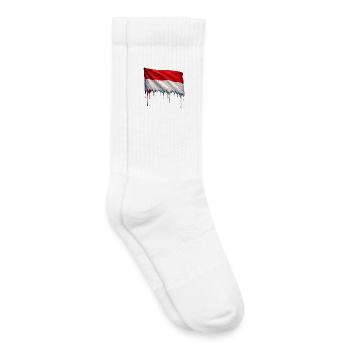 Art de la chute du drapeau indonésien - Chaussettes de tennis bio enfant - blanc - Droite