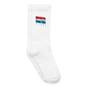Luxembourg Colorful Paint - Kids Tennis Socks - white - Right