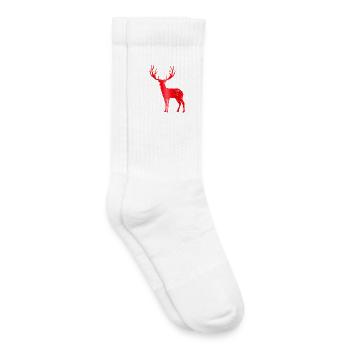 Cerf avec bois de cerf vintage design de bois de cerf - Chaussettes de tennis bio enfant - blanc - Droite