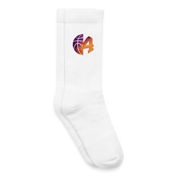 NUMBER 4 BASKETBALL 4TH BIRTHDAY - Kids Tennis Socks - white - Right