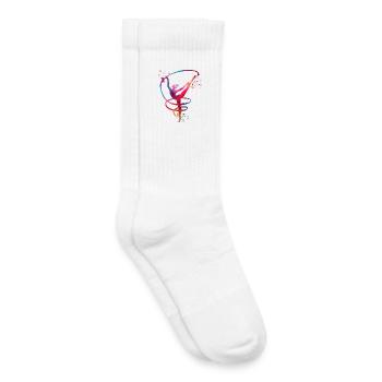 Gymnaste avec fanfare Gymnastique rythmique - Chaussettes de tennis bio enfant - blanc - Droite