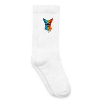 Chihuahua aux couleurs vives - Chaussettes de tennis bio enfant - blanc - Droite