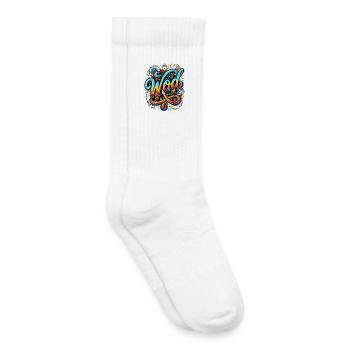 WOD Fitness Bodybuilding Workout Cross-Sport Gym - Kinder Tennissocken - Weiß - Rechts