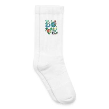 Nature Love Shirt Panda Tortue Paresseuse - Chaussettes de tennis bio enfant - blanc - Droite