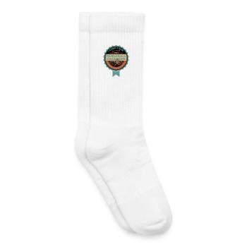 Pickleball, ich bin gekommen, ich habe gesehen, ich habe den Champion-Spieler gedrängt. - Kinder Tennissocken - Weiß - Rechts