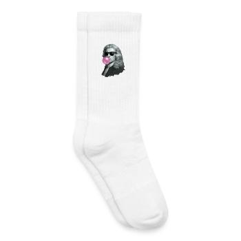 Isaac Newton mit Kaugummi und Sonnenbrille - Kinder Tennissocken - Weiß - Rechts
