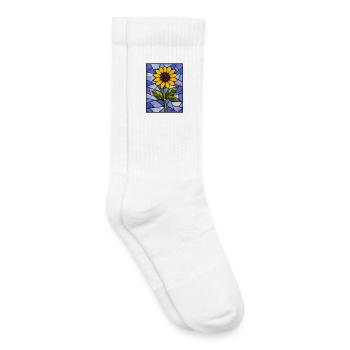 Yellow Sunflowers Flowers Sunflower Graphics - Kids Tennis Socks - white - Right