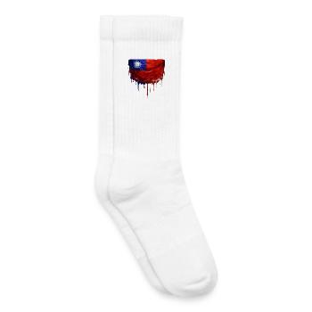 Taiwan Flag Drop Art - Kids Tennis Socks - white - Right