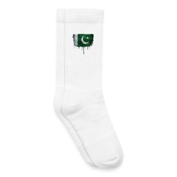 Pakistan Flag bunte Farbe - Kinder Tennissocken - Weiß - Rechts