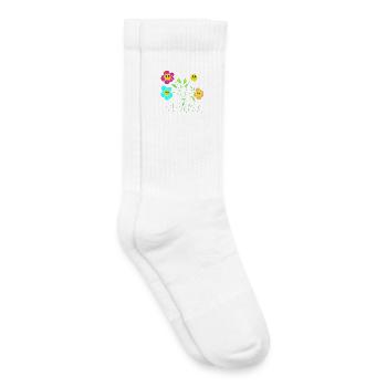 Fleurs joyeuses du jardin - Chaussettes de tennis bio enfant - blanc - Droite