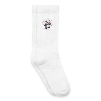 Cuddly panda in a rain of colors - Kids Tennis Socks - white - Right