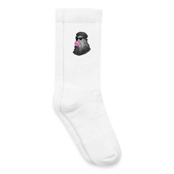 Leonardo Da Vinci with chewing gum and sunglasses - Kids Tennis Socks - white - Right