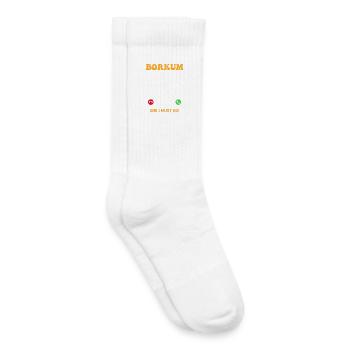 BORKUM APPELLE ET JE DOIS Y ALLER Drôle - Chaussettes de tennis bio enfant - blanc - Droite