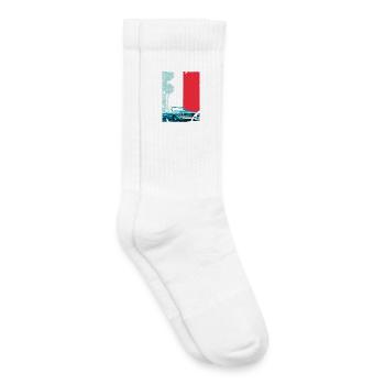 Palmiers Rétro Cabrio Cholo - Chaussettes de tennis bio enfant - blanc - Droite