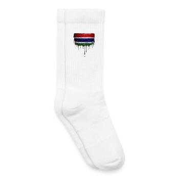 Drapeau de la Gambie dans l’art de la goutte - Chaussettes de tennis bio enfant - blanc - Droite