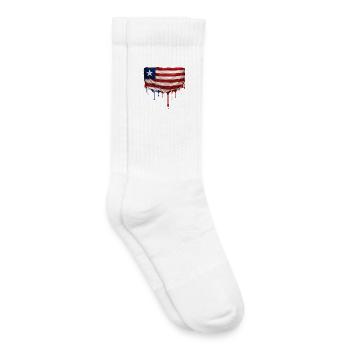 Drapeau du Libéria dans l’art en chute - Chaussettes de tennis bio enfant - blanc - Droite