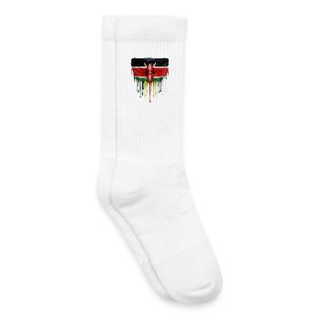 Drapeau du Kenya dans l’art des gouttes - Chaussettes de tennis bio enfant - blanc - Droite