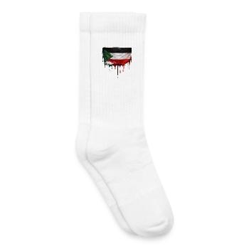 Sudan Flag Drop Art - Kids Tennis Socks - white - Right