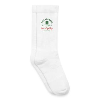 Pickleball Funny Player Good At Dinking Bad At - Kids Tennis Socks - white - Right