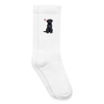 Labrador noir, Labrador noir - Chaussettes de tennis bio enfant - blanc - Droite