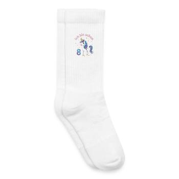 8. Geburtstag Einhorn Mädchen Ich bin schon 8 - Kinder Tennissocken - Weiß - Rechts