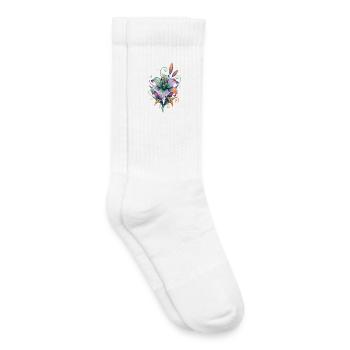 Colorful Lily Watercolor Magic - Kids Tennis Socks - white - Right