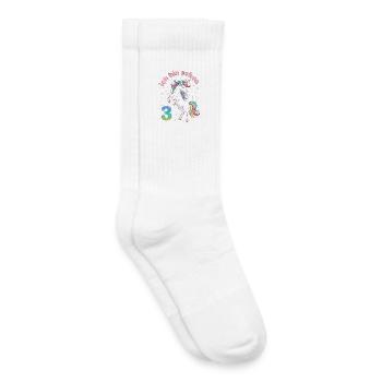 3rd Birthday Unicorn Girl I'm already 3 - Kids Tennis Socks - white - Right